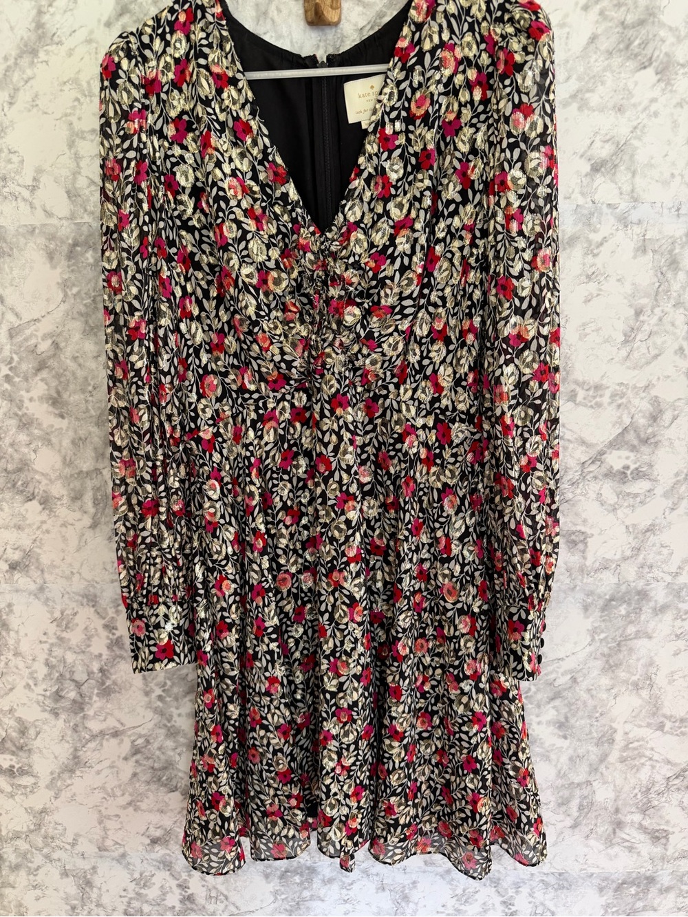 Kate Spade Holiday Shimmer long sleeved Dress